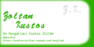 zoltan kustos business card